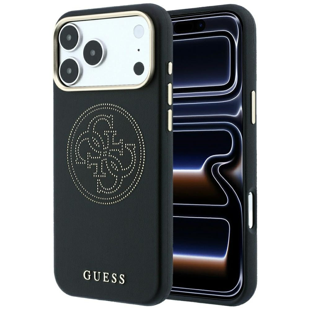 Guess GUHMP18L6PS4SRGK Perforated 4G Gold Logo Magsafe for iPhone 18 Pro / 17 Pro black