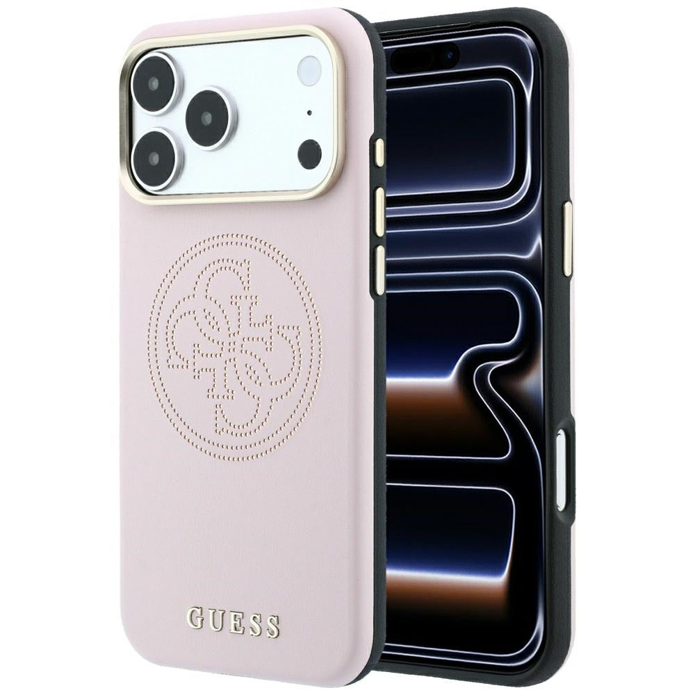 Guess GUHMP18L6PS4SRGP Perforated 4G Gold Logo Magsafe for iPhone 18 Pro / 17 Pro Pink