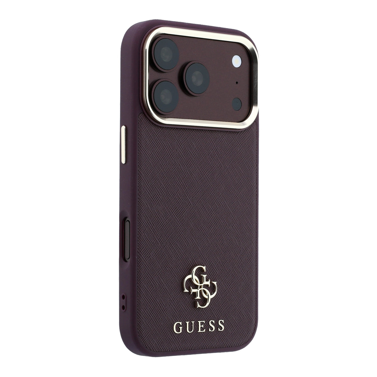 Guess GUHMP18L6PSA4DMU Saffiano Small 4G & Classic Logo MagSafe case for iPhone 18 Pro / 17 Pro burgundy