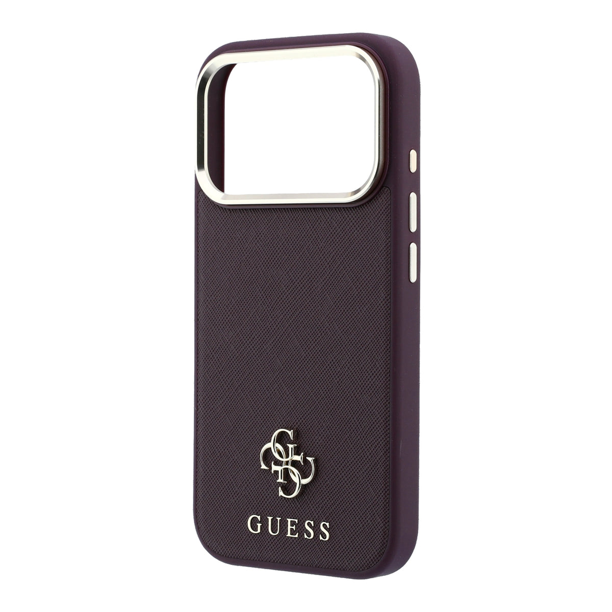 Guess GUHMP18L6PSA4DMU Saffiano Small 4G & Classic Logo MagSafe case for iPhone 18 Pro / 17 Pro burgundy
