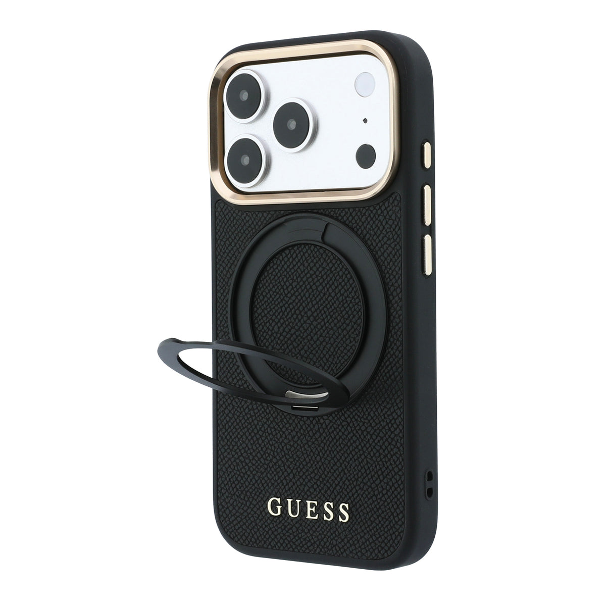 Guess GUHMP18L6PSGRSCLK Ring Stand 360 4G Classic Logo MagSafe case for iPhone 18 Pro / 17 Pro Black