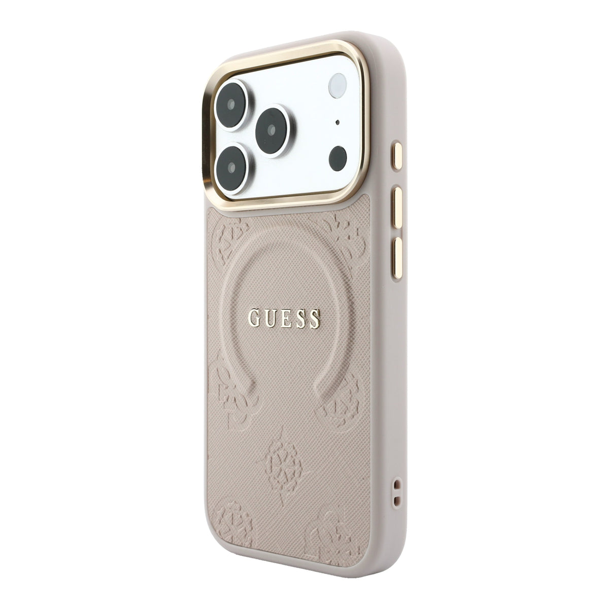Guess GUHMP18LPSAMSECP Saffiano Peony & Ring MagSafe Case for iPhone 18 Pro / 17 Pro pink