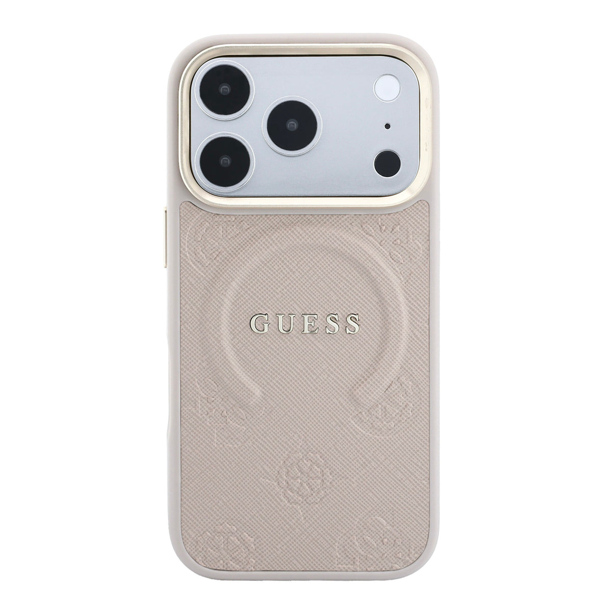 Guess GUHMP18LPSAMSECP Saffiano Peony & Ring MagSafe Case for iPhone 18 Pro / 17 Pro pink