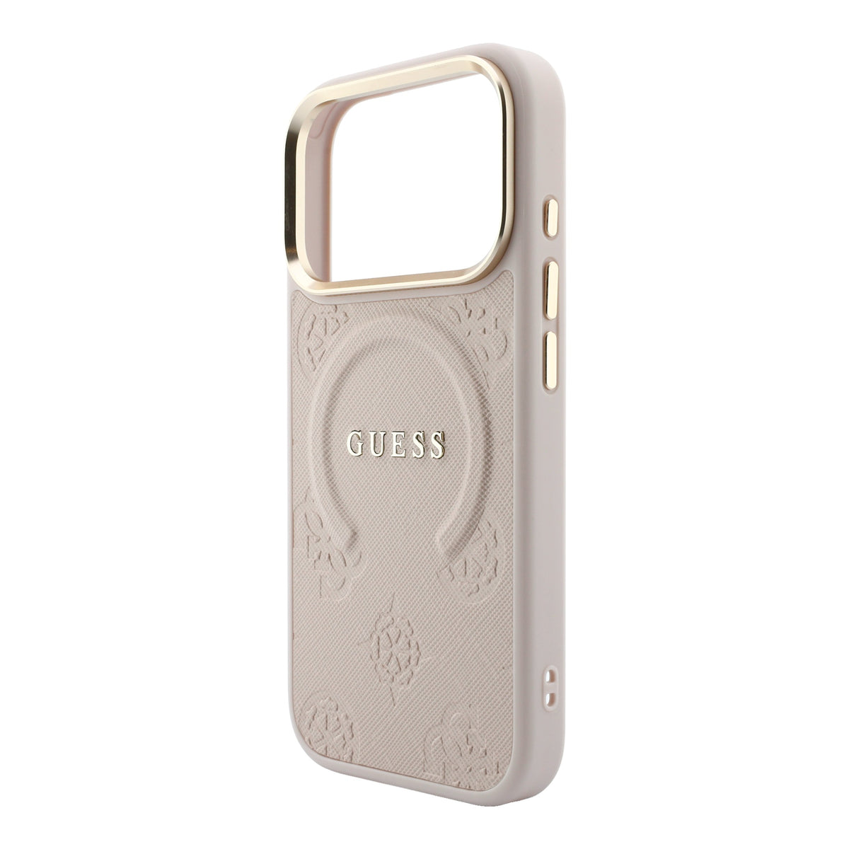 Guess GUHMP18LPSAMSECP Saffiano Peony & Ring MagSafe Case for iPhone 18 Pro / 17 Pro pink