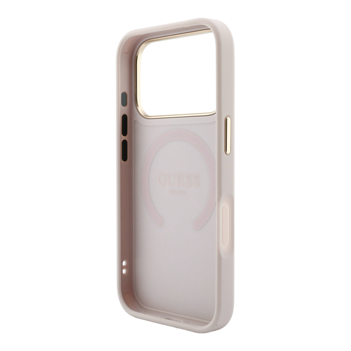 Guess GUHMP18LPSAMSECP Saffiano Peony & Ring MagSafe Case for iPhone 18 Pro / 17 Pro pink