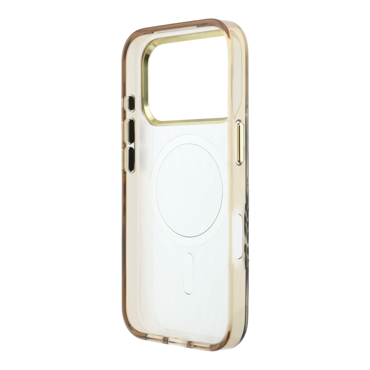 Guess GUHMP18L6HZPGTLD IML Zebra Glitter Triangle Logo MagSafe Case for iPhone 18 Pro / iPhone 17 Pro Gold