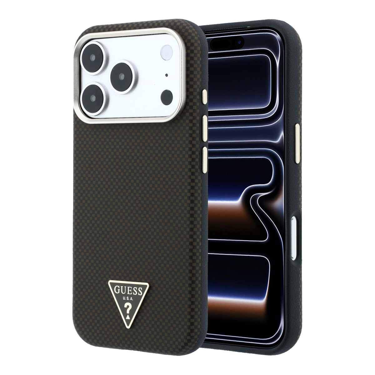 Guess GUHMP18X6PWKSGTW Kevlar Triangle Logo MagSafe for iPhone 18 Pro Max / 17 Pro Max Brown
