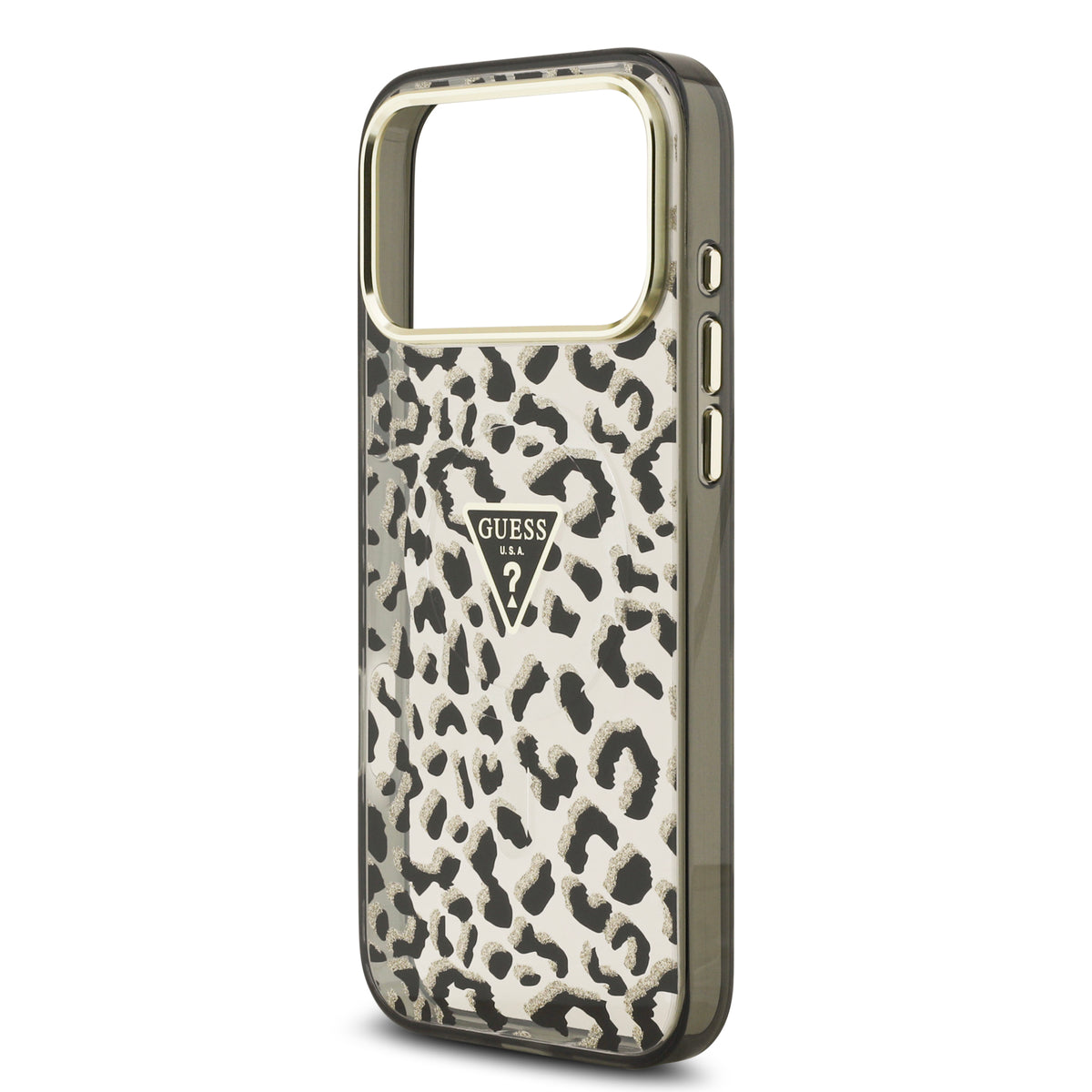 Guess GUHMP18XHLEGTGLK IML Zebra Glitter Triangle Logo MagSafe Case for iPhone 18 Pro Max / iPhone 17 Pro Max