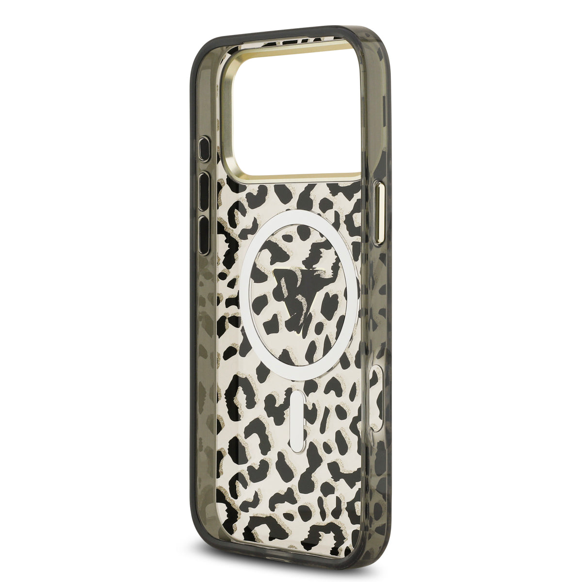 Guess GUHMP18XHLEGTGLK IML Zebra Glitter Triangle Logo MagSafe Case for iPhone 18 Pro Max / iPhone 17 Pro Max