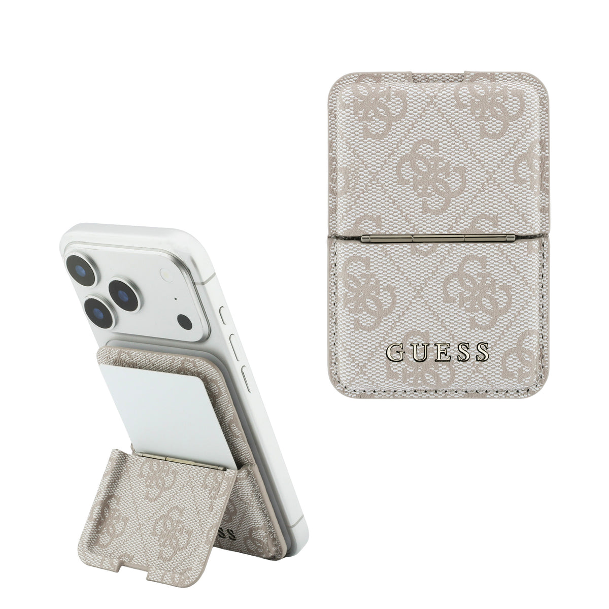 GUESS Card Holder 4 Cards 4G PU MagSafe and Stand Classic Logo Pink