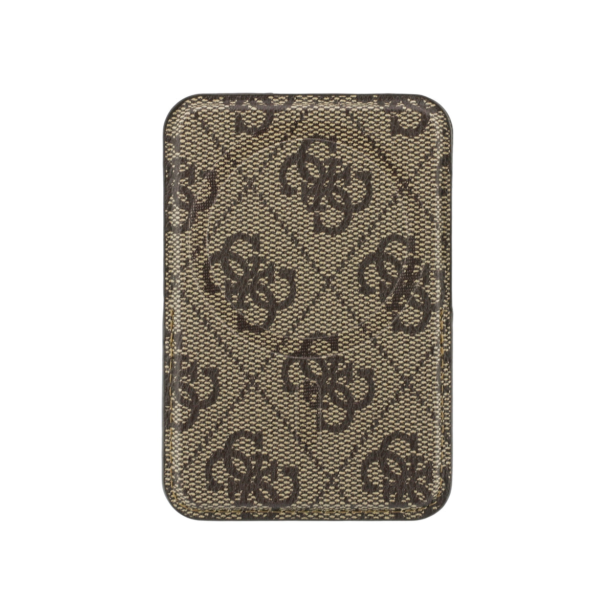 GUESS Card Holder 4 Cards 4G PU MagSafe and Stand Classic Logo Brown