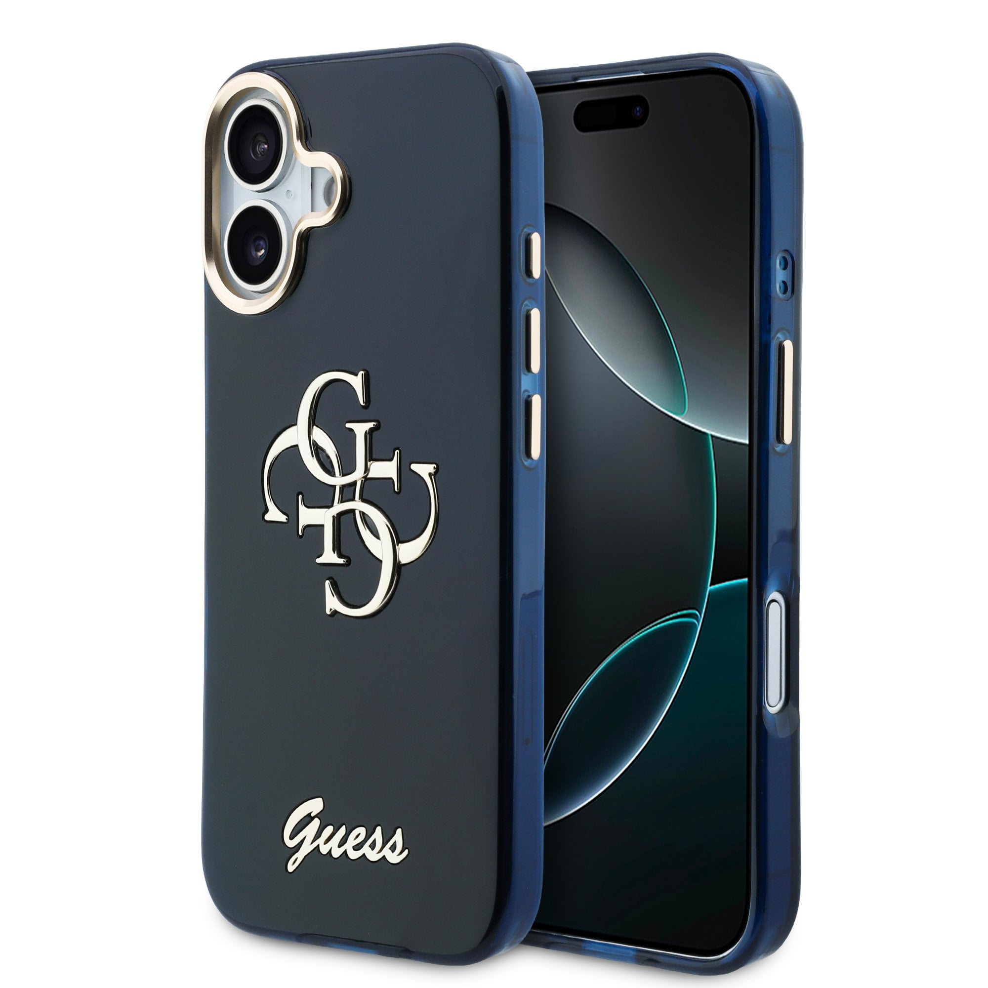 Guess GUHCP17S5HC4MLSB IML 4G Script Metal for iPhone 17 Blue