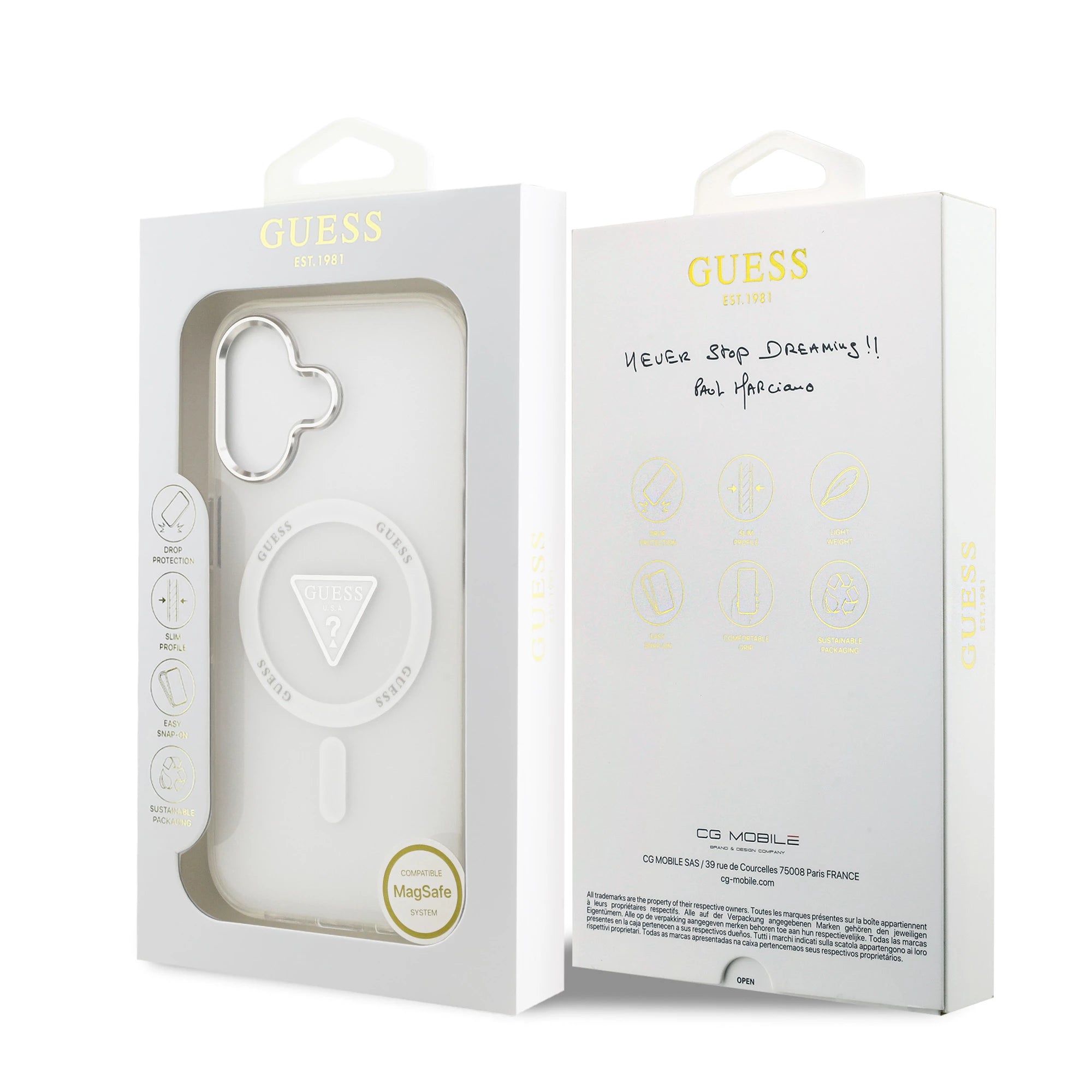 GUESS GUHMP17SHGTMLCGT Hardcase MagSafe Transparent IML Gradient Triangle Logo MagSafe for iPhone 17