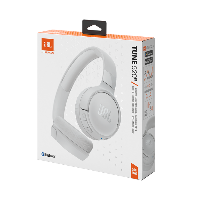JBL TUNE 520BT PUREBASS ON-EAR Wireless Headphone White