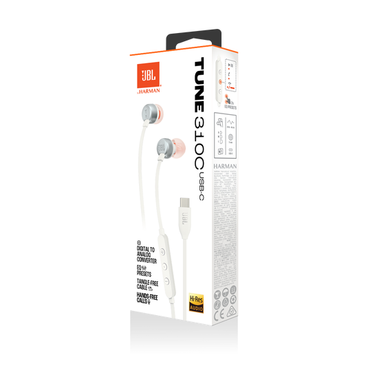 JBL Tune 310C USB-C in-ear headphones White