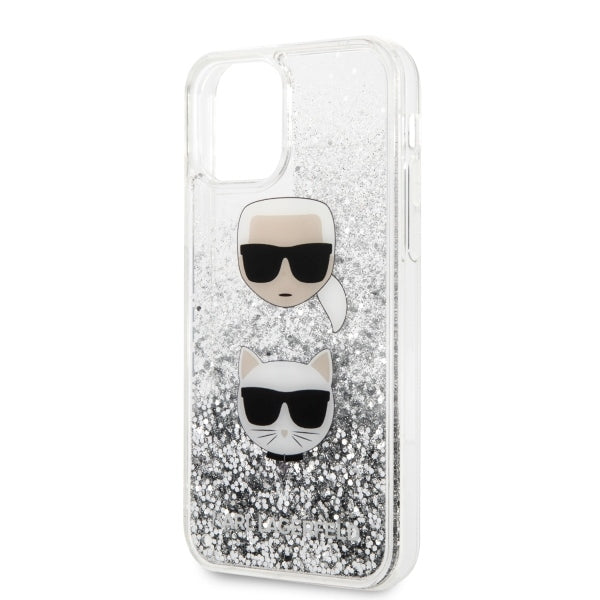 Karl Lagerfeld KLHCN61KCGLSL iPhone 11 / Xr hardcase srebrny/silver Glitter Karl&Choupette