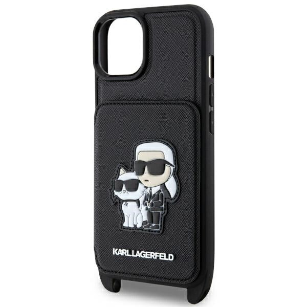 Karl Lagerfeld KLHCP14SCSAKCPMK iPhone 14 hardcase black Crossbody Saffiano Karl & Choupette