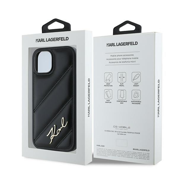 Karl Lagerfeld Hardcase PU Quilted Signature Black iPhone 15 Plus