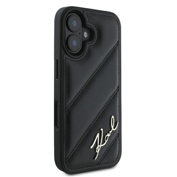 Karl Lagerfeld KLHCP16SPQDSMGK iPhone 16 black hardcase Quilted Signature