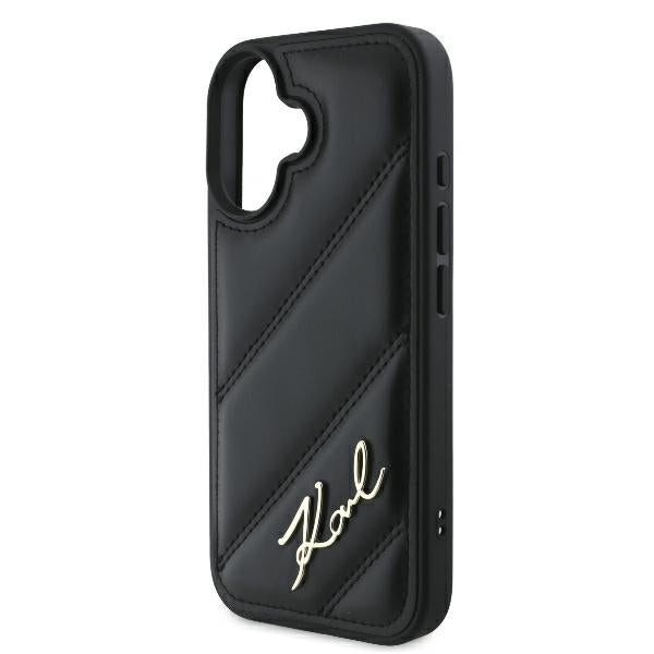 Karl Lagerfeld KLHCP16SPQDSMGK iPhone 16 black hardcase Quilted Signature