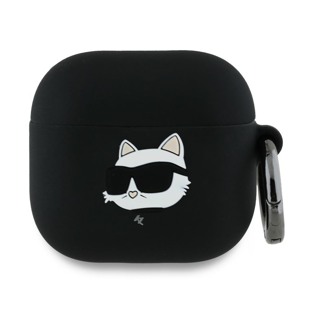 Karl Lagerfeld KLA4RUNCHK AirPods 4 cover black Silicone Choupette Head 3D