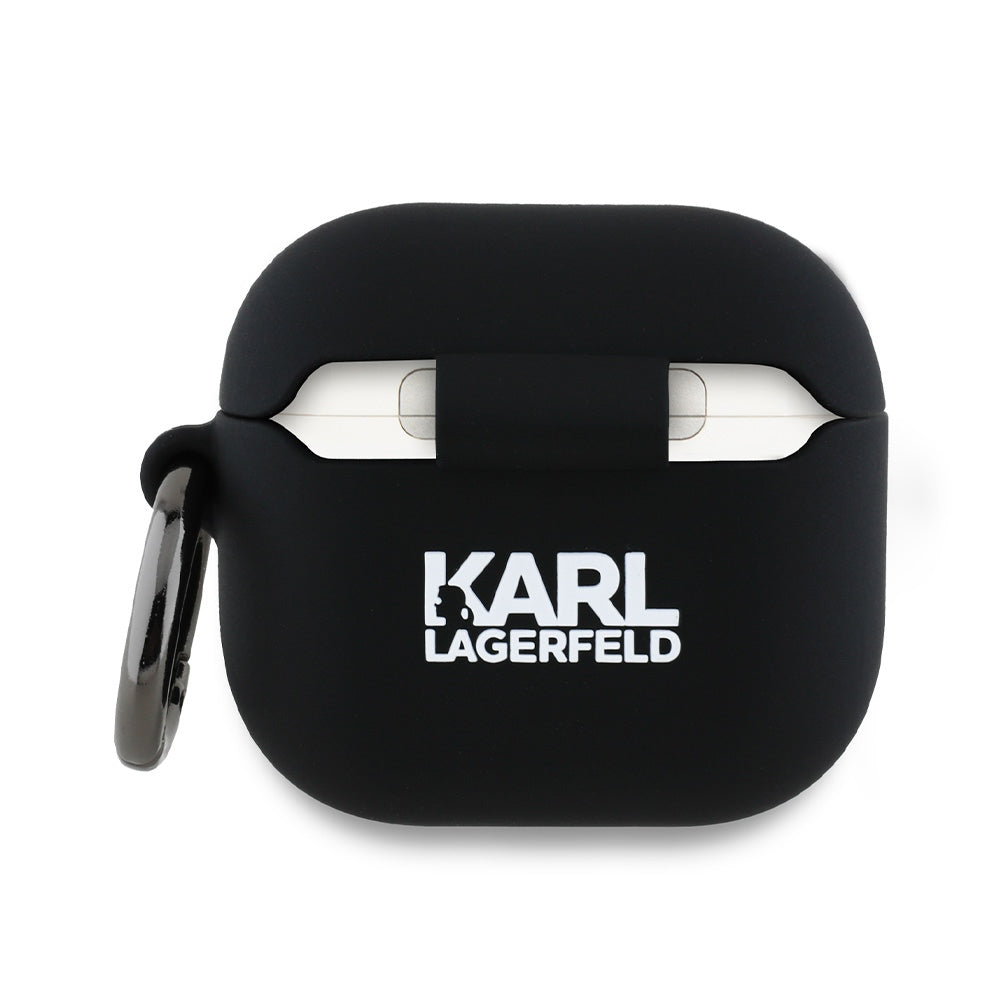 Karl Lagerfeld KLA4RUNKCHK AirPods 4 cover black Silicone Karl&Chaupette Head 3D