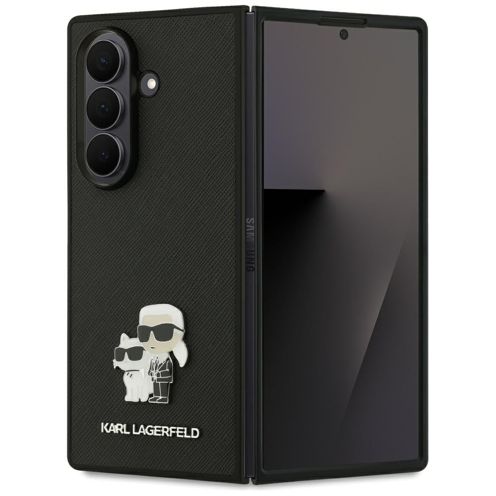Karl Lagerfeld KLHCZFD7SAPKCNPK Saffiano Karl&Choupette Pin for Samsung Galaxy Z Fold7 black