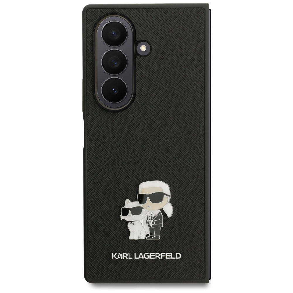 Karl Lagerfeld KLHCZFD7SAPKCNPK Saffiano Karl&Choupette Pin for Samsung Galaxy Z Fold7 black