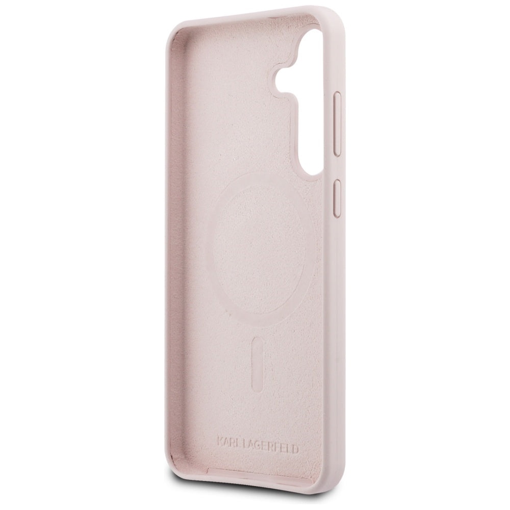 Karl Lagerfeld Silicone Karl&Choupette Heads MagSafe for Samsung Galaxy S25 FE Pink