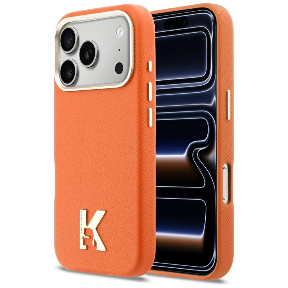 Karl Lagerfeld KLHMP17X5PGFKHGO Karl Head Logo MagSafe for iPhone 17 Pro Max orange