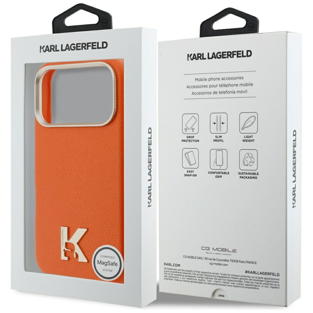 Karl Lagerfeld KLHMP17X5PGFKHGO Karl Head Logo MagSafe for iPhone 17 Pro Max orange