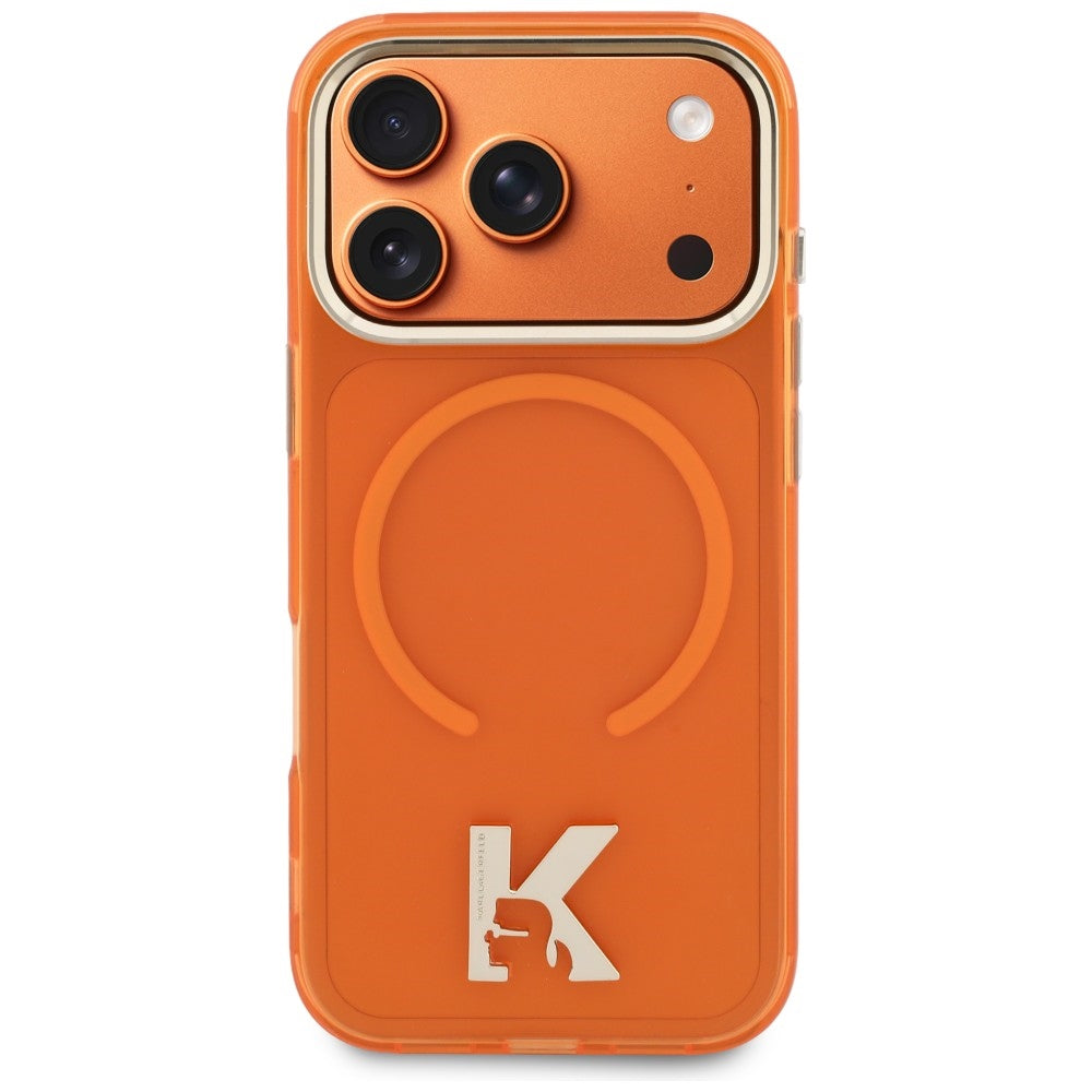 Karl Lagerfeld KLHMP17X5HTMKHDO  Karl Head Logo MagSafe for iPhone 17 Pro Max Orange