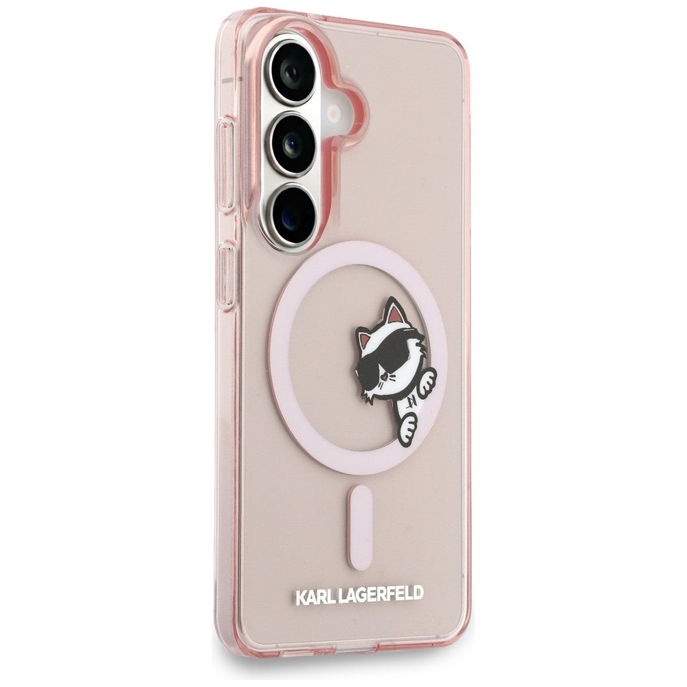 Karl Lagerfeld KLHMS26S6HCPSCP IML Peekaboo Choupette MagSafe for Samsung Galaxy S26 Pink