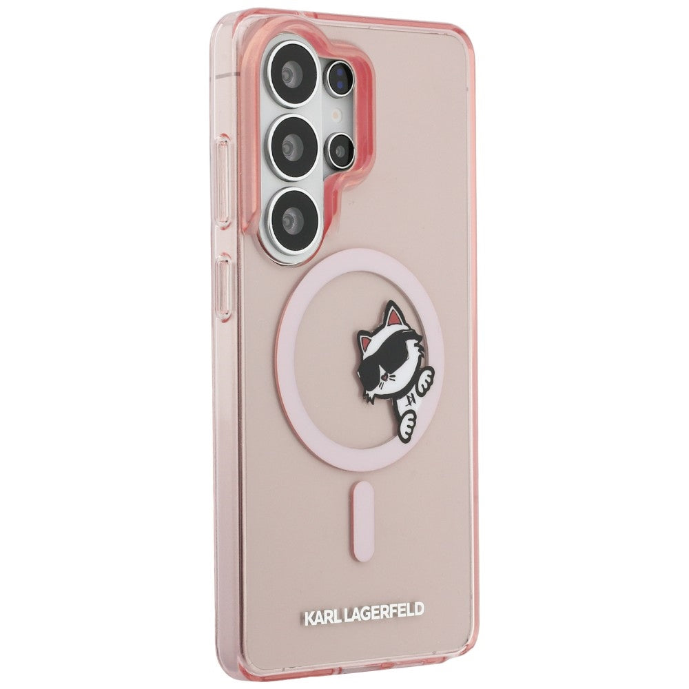 Karl Lagerfeld KLHMS26L6HCPSCP IML Peekaboo Choupette MagSafe for Samsung Galaxy S26 Ultra Pink