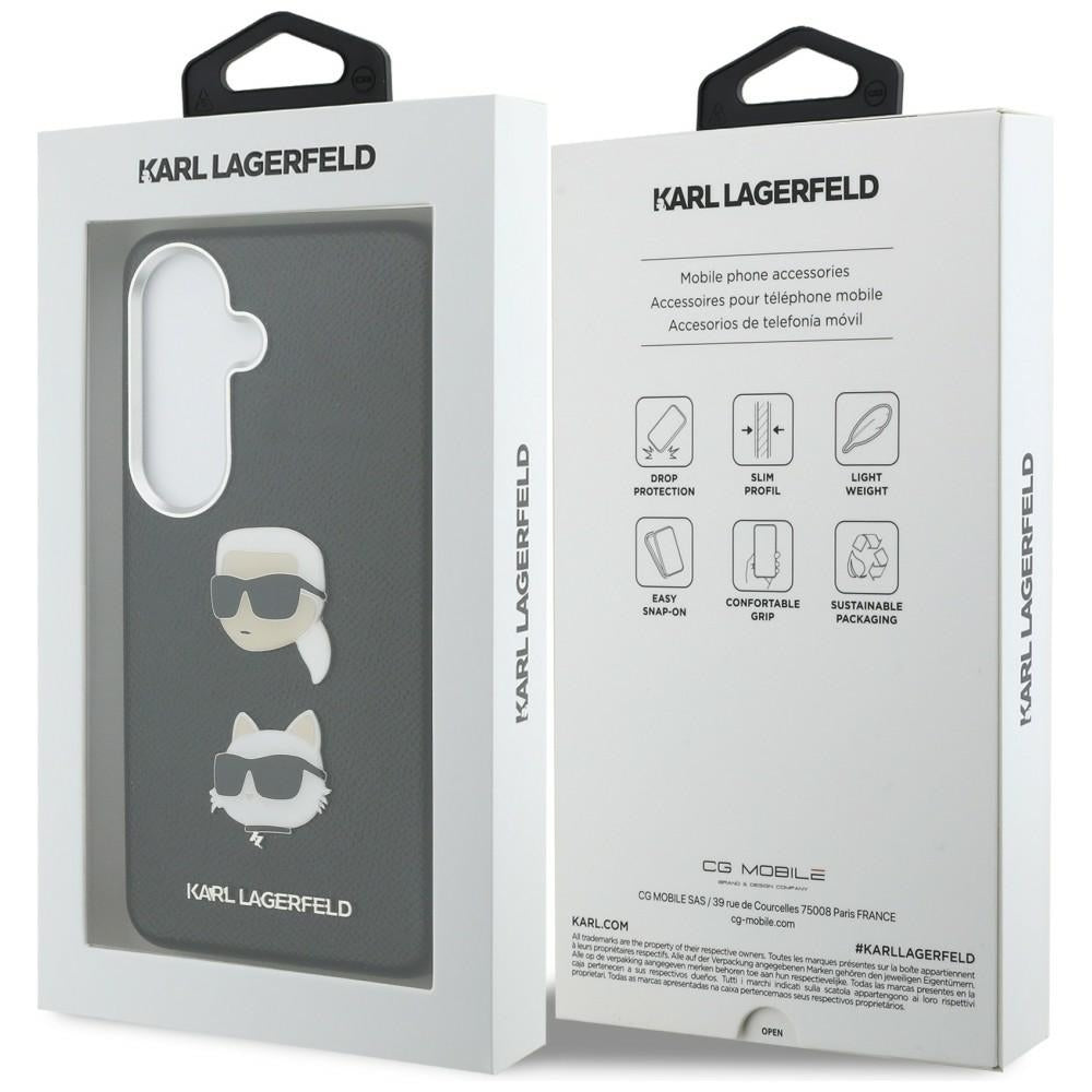 Karl Lagerfeld KLHCS26SPSFDHPOK Saffiano Double Heads Metal for Samsung Galaxy S26 black