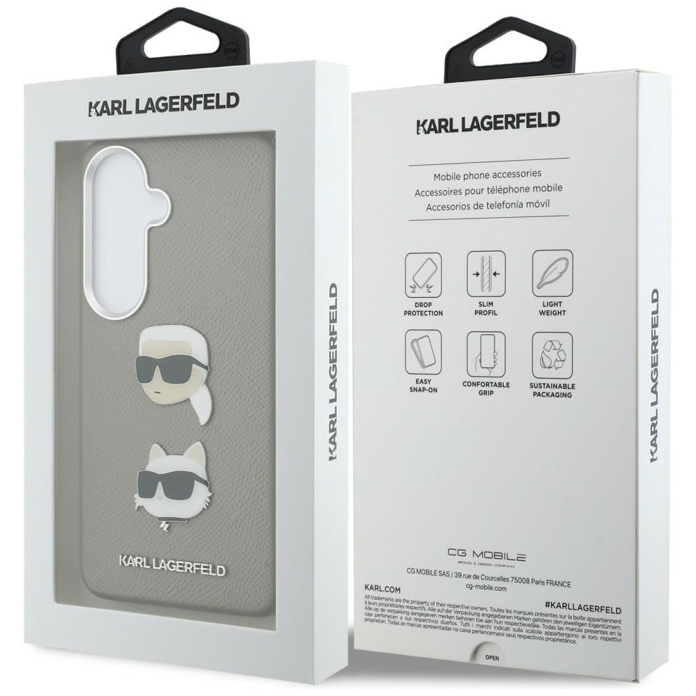 Karl Lagerfeld KLHCS26SPSFDHPOG Saffiano Double Heads Metal for Samsung Galaxy S26 Silver