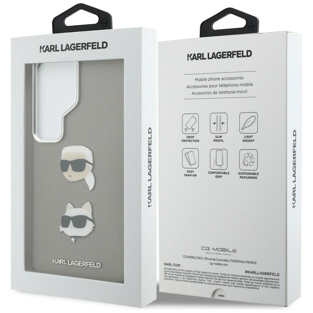 Karl Lagerfeld KLHCS26LPSFDHPOG Saffiano Double Heads Metal for Samsung Galaxy S26 Ultra Silver