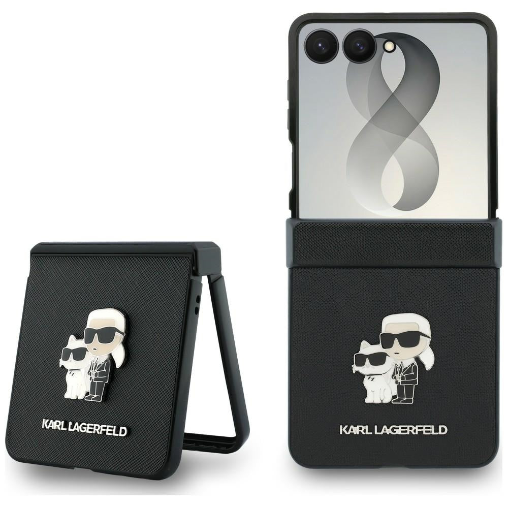 Karl Lagerfeld Karl&Choupette Saffiano Pins case for Samsung Galaxy Z Flip8 black