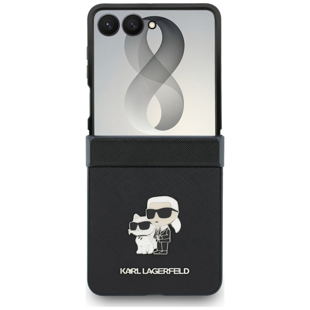 Karl Lagerfeld Karl&Choupette Saffiano Pins case for Samsung Galaxy Z Flip8 black
