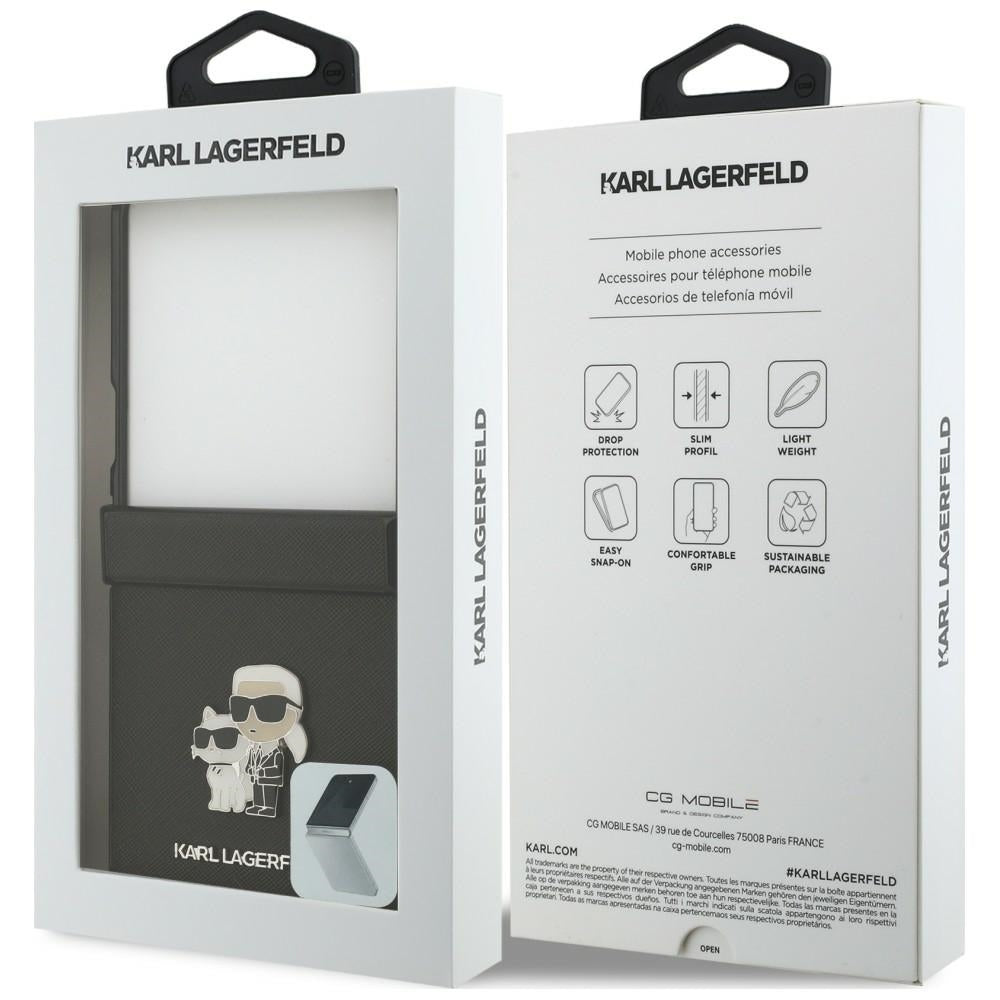 Karl Lagerfeld Karl&Choupette Saffiano Pins case for Samsung Galaxy Z Flip8 black