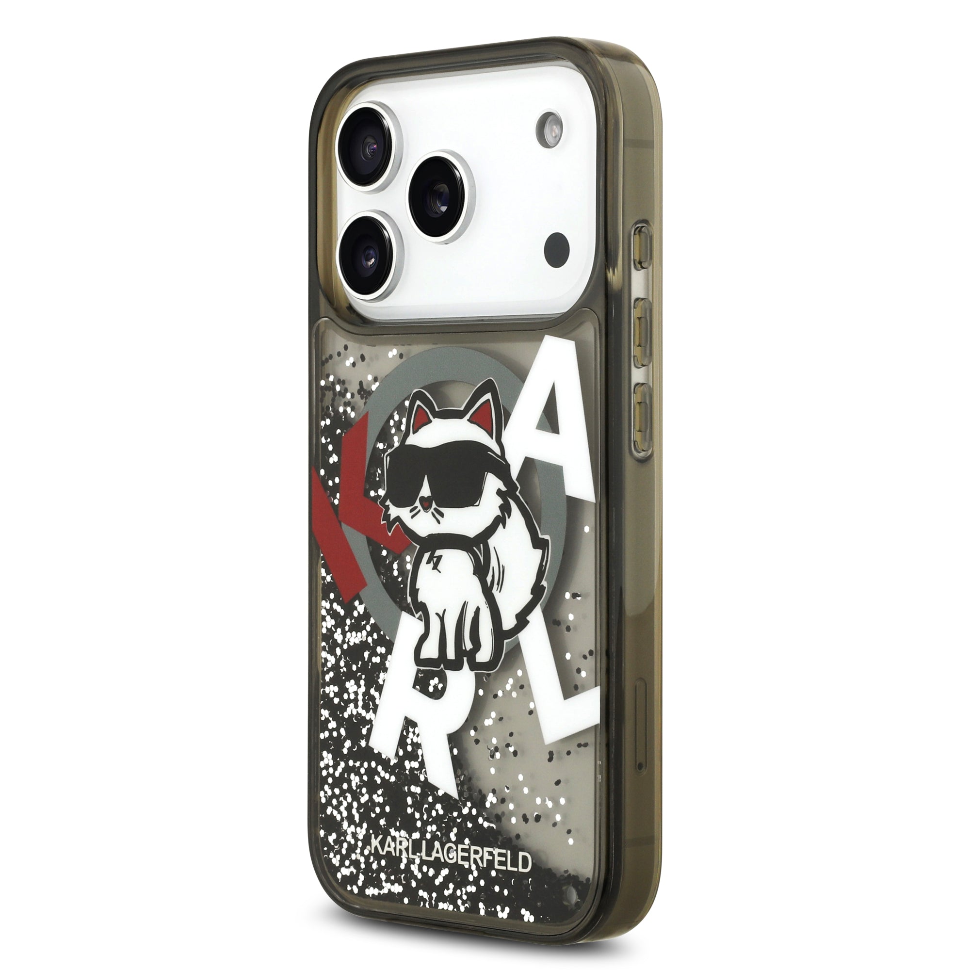 KARL KLHMP17LLCHSCTDK HardCase MagSafe LIQUID Glitter W/ CHOUPETTE Logo Black iPhone 17 Pro
