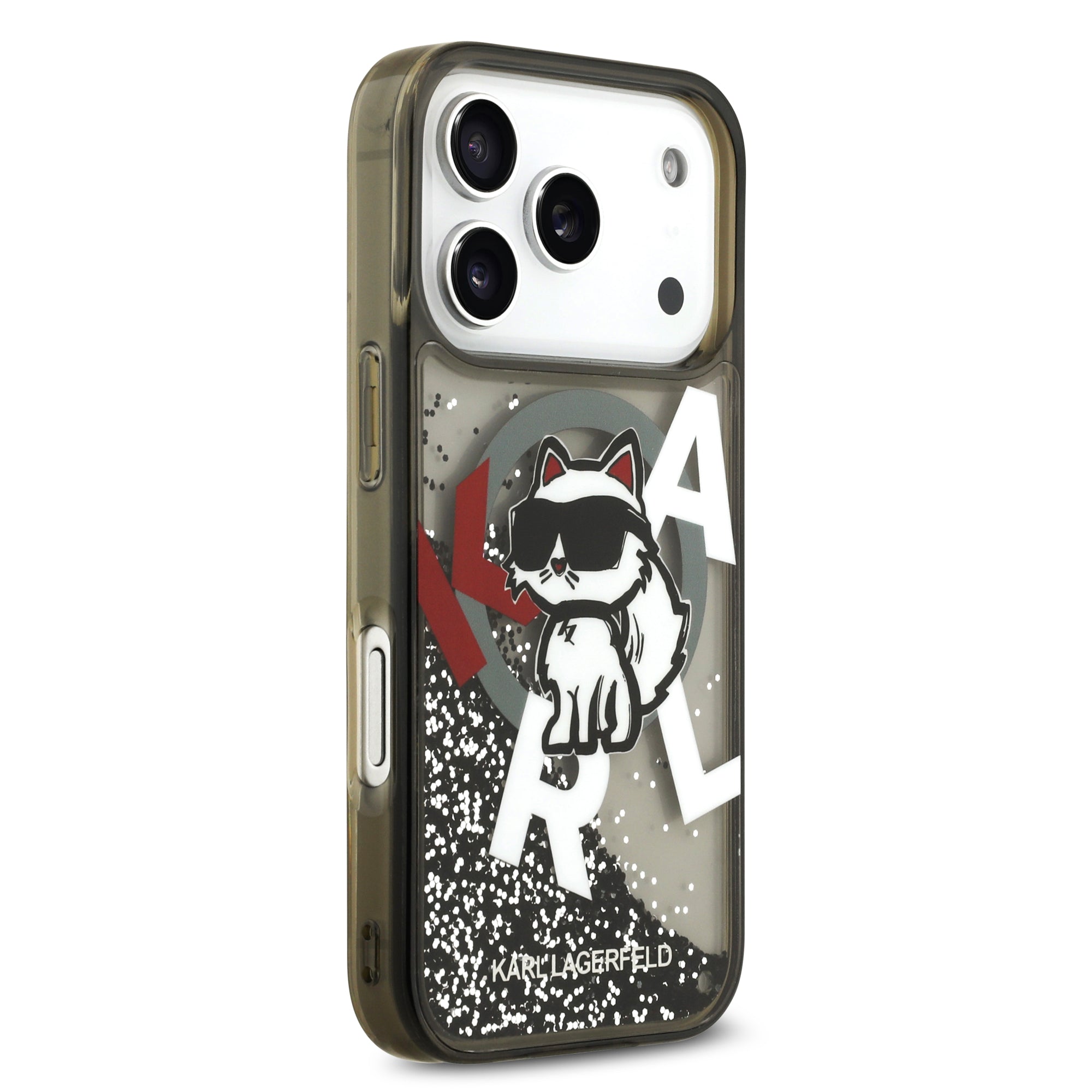 KARL KLHMP17LLCHSCTDK HardCase MagSafe LIQUID Glitter W/ CHOUPETTE Logo Black iPhone 17 Pro