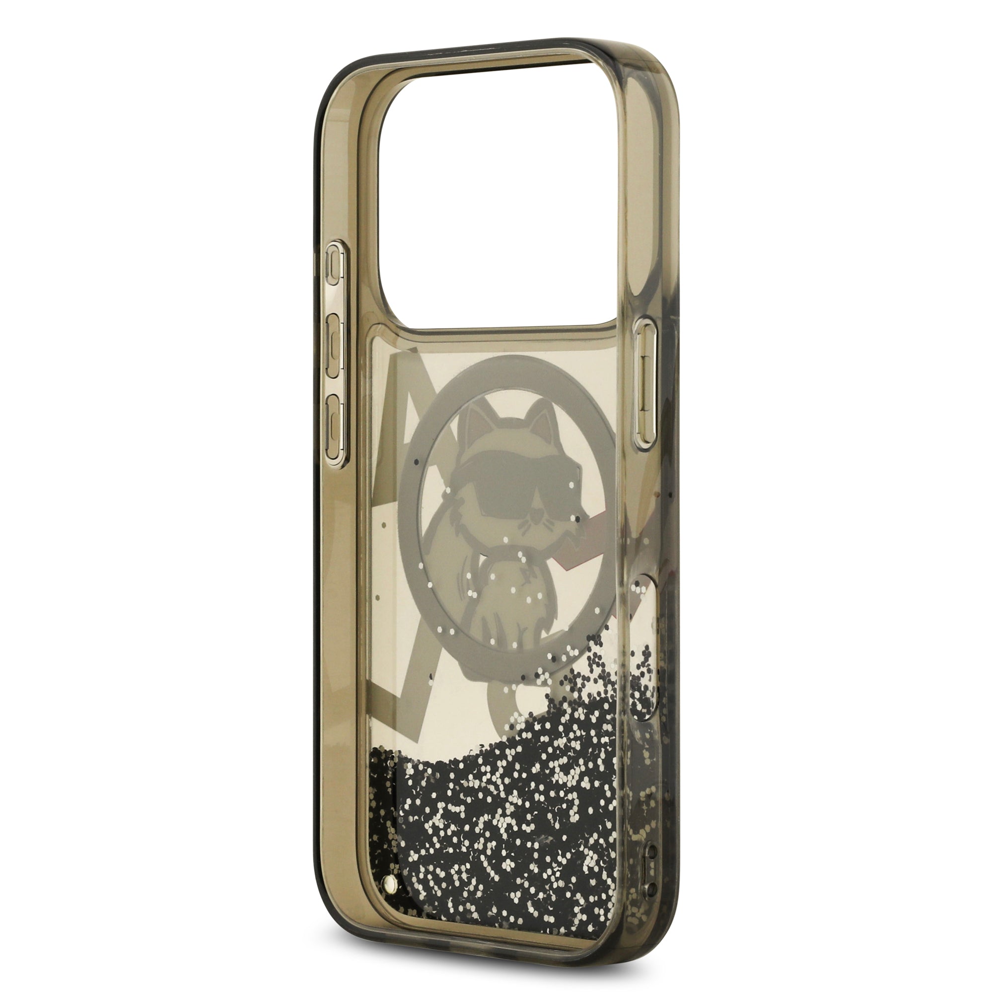 KARL KLHMP17LLCHSCTDK HardCase MagSafe LIQUID Glitter W/ CHOUPETTE Logo Black iPhone 17 Pro