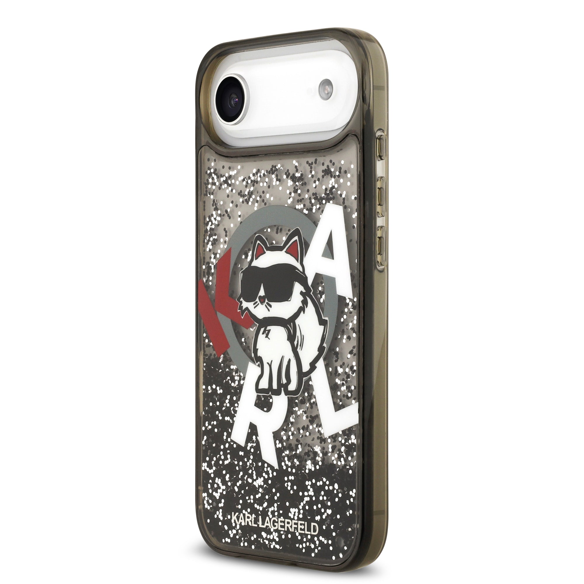 KARL KLHMP17MLCHSCTDK HardCase MagSafe LIQUID Glitter W/ CHOUPETTE Logo Black iPhone 17 Air