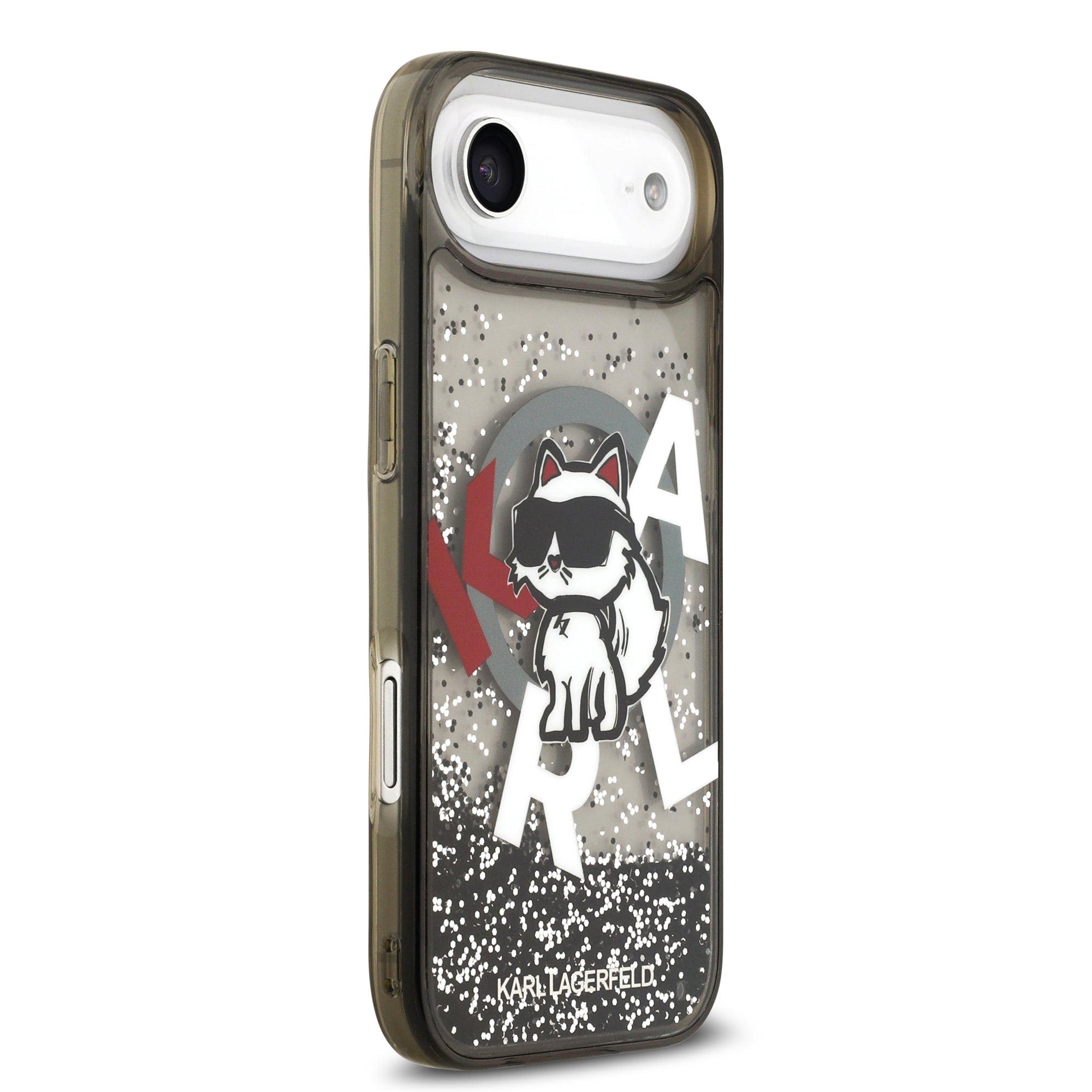 KARL KLHMP17MLCHSCTDK HardCase MagSafe LIQUID Glitter W/ CHOUPETTE Logo Black iPhone 17 Air