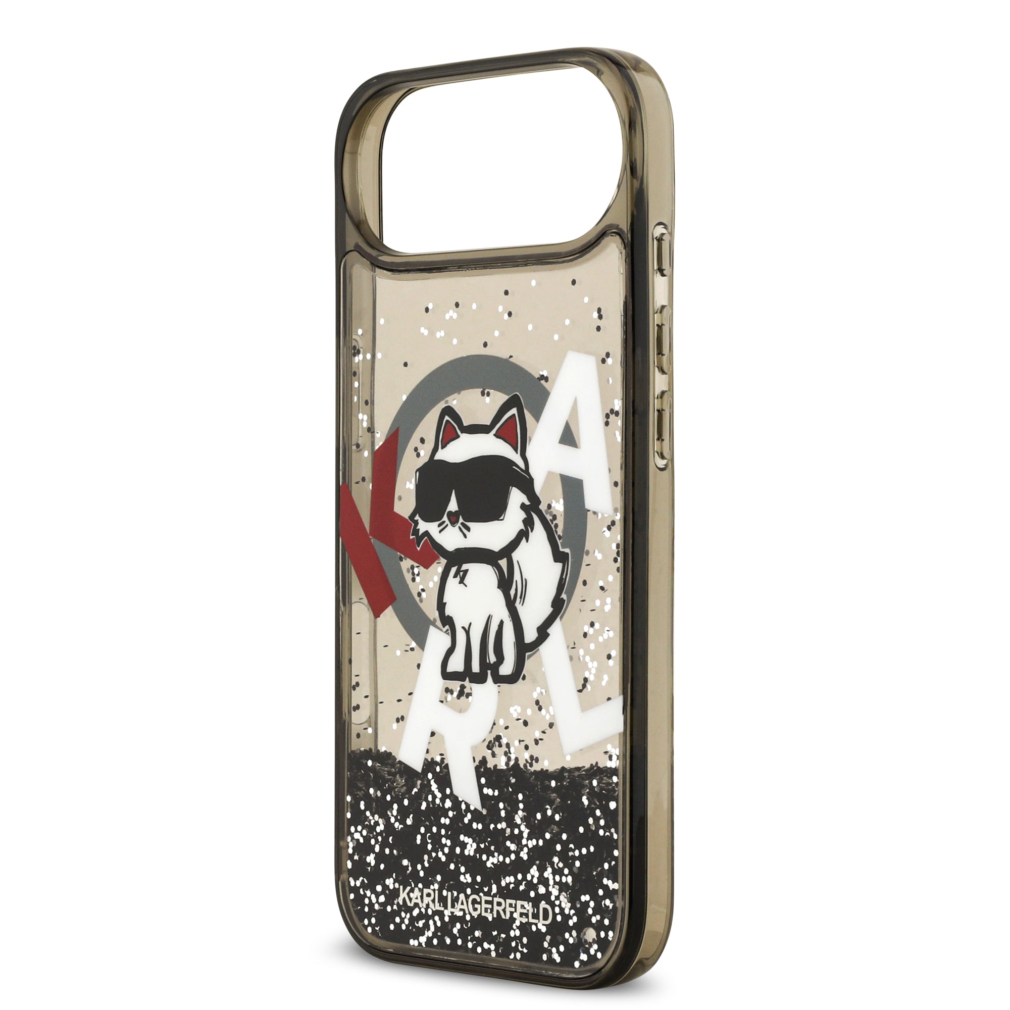 KARL KLHMP17MLCHSCTDK HardCase MagSafe LIQUID Glitter W/ CHOUPETTE Logo Black iPhone 17 Air