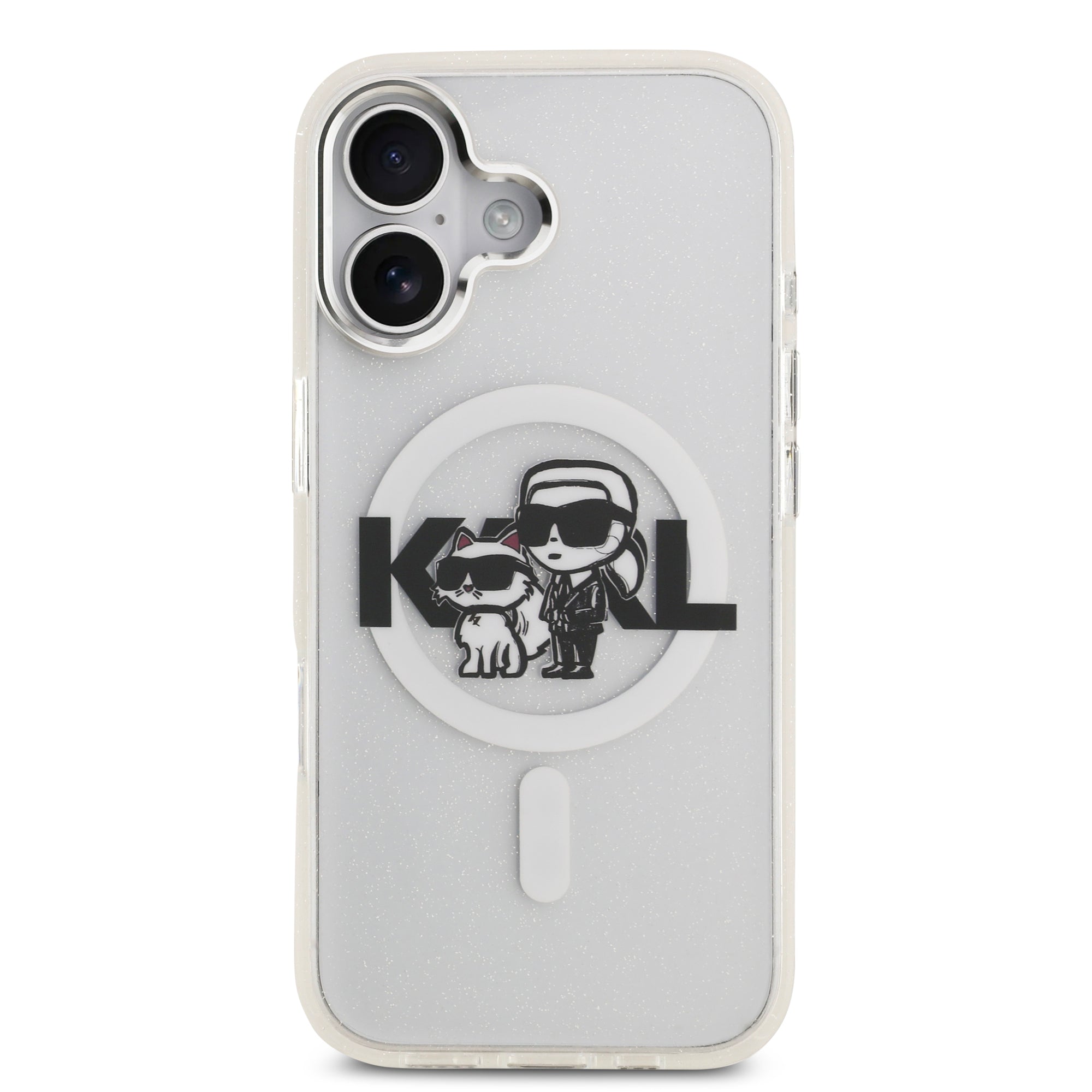 KARL KLHMP17SHGKCGKBT HardCase MagSafe IML Glitter K&C SKETCH Logo Transparent iPhone 17