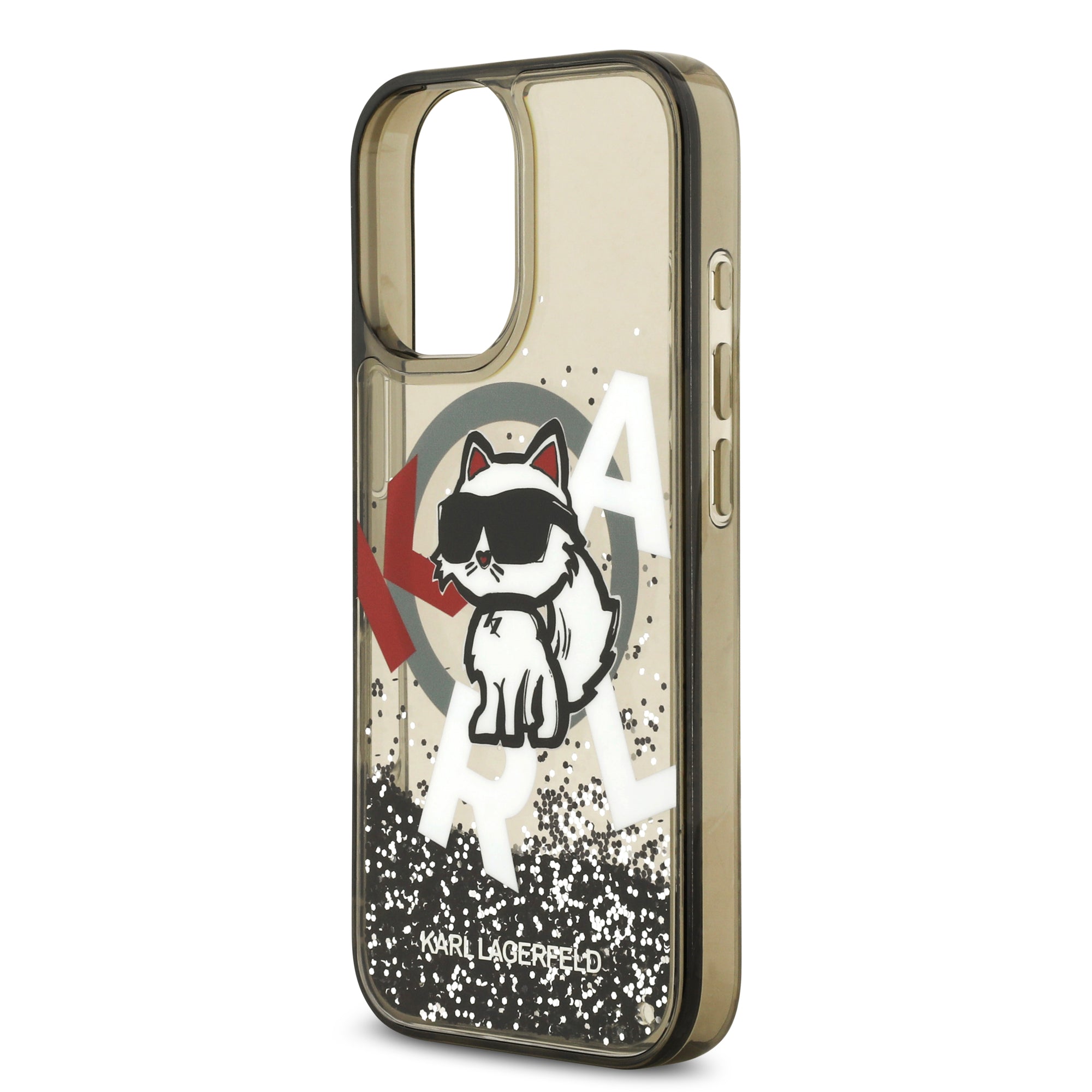 KARL KLHMP17SLCHSCTDK HardCase MagSafe LIQUID Glitter W/ CHOUPETTE Logo Black iPhone 17