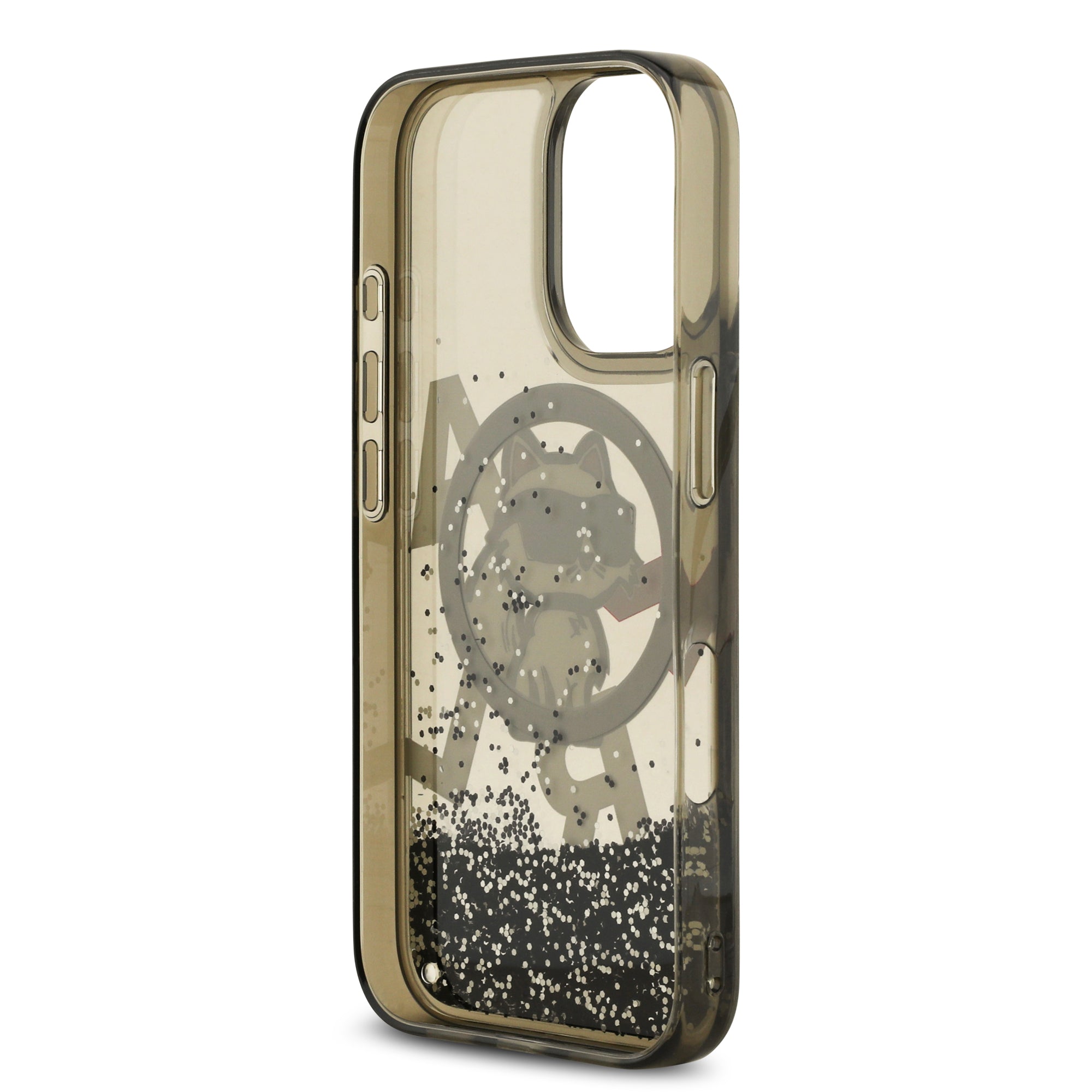 KARL KLHMP17SLCHSCTDK HardCase MagSafe LIQUID Glitter W/ CHOUPETTE Logo Black iPhone 17