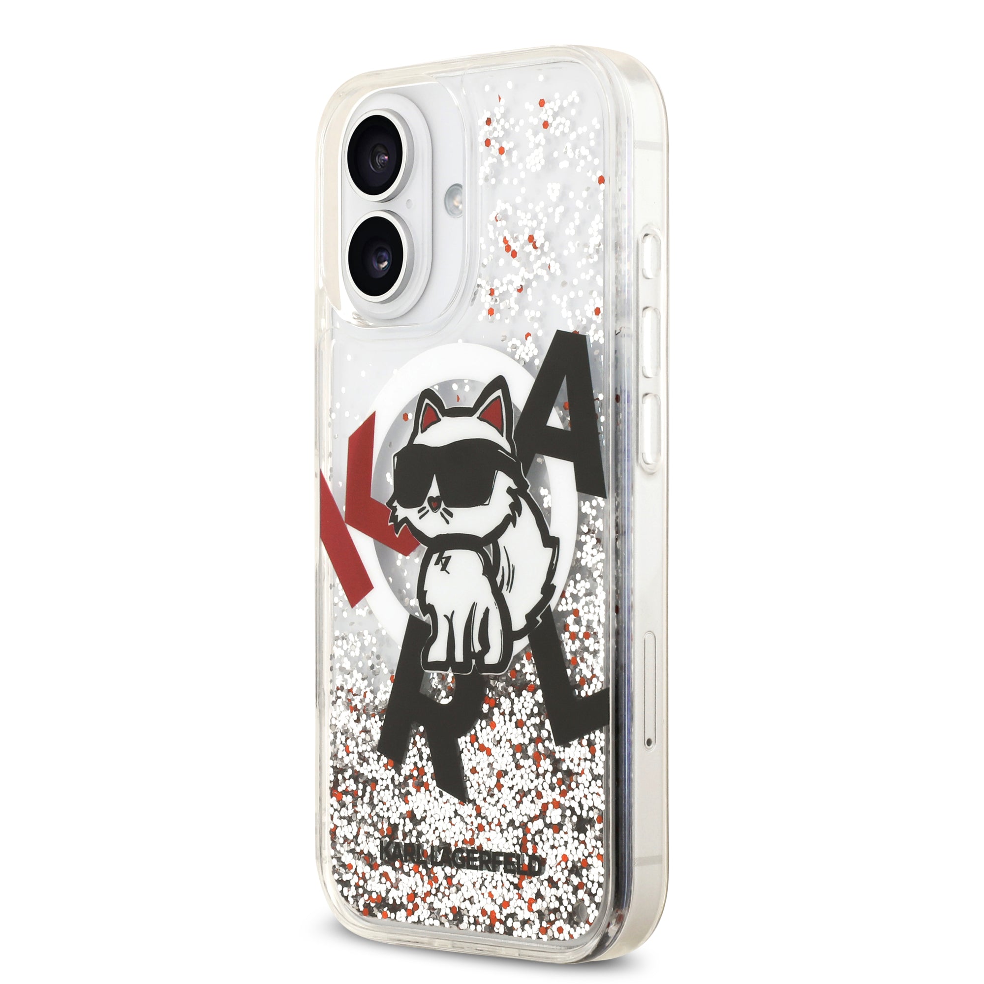 KARL KLHMP17SLCHSCTDT HardCase MagSafe LIQUID Glitter W/ CHOUPETTE Transparent iPhone 17